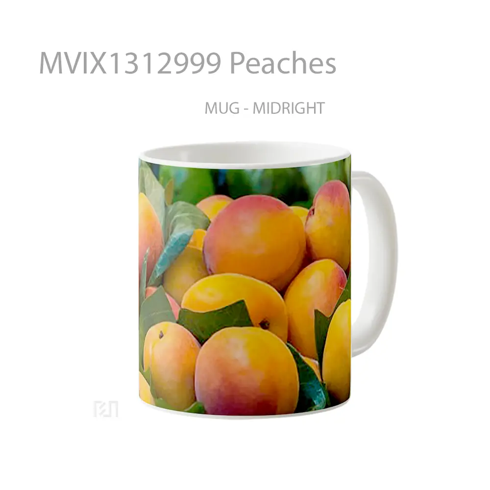 Mug Peaches Gelas Keramik Unik - All-side / Desain