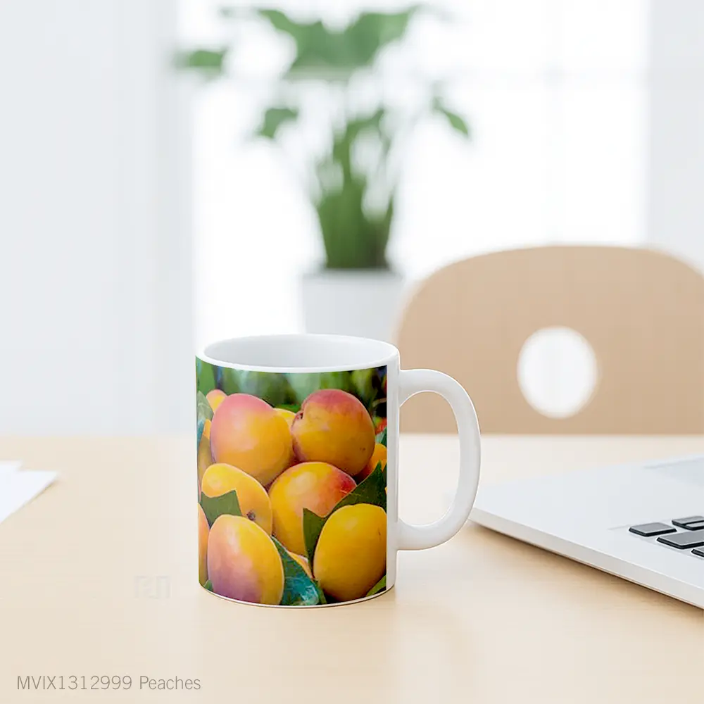 Mug Peaches Gelas Keramik Unik - All-side / Desain
