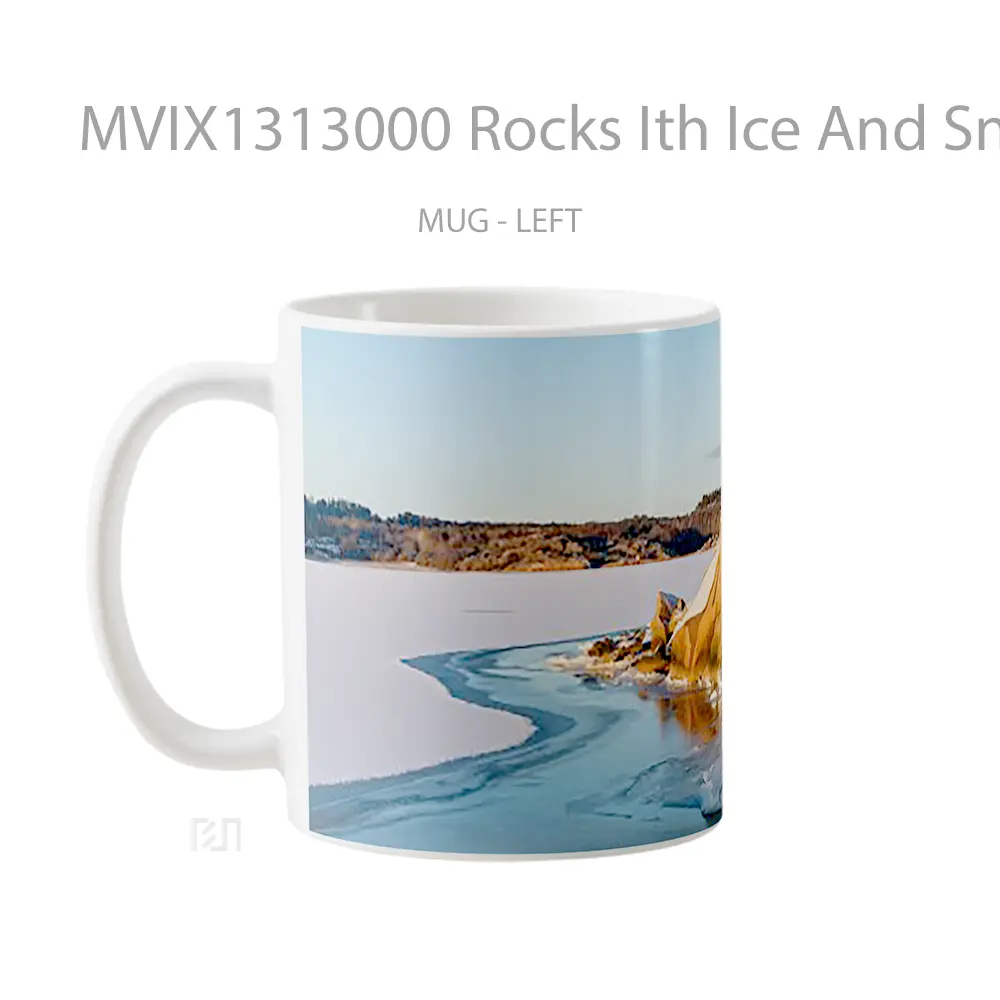 Mug Rocks Ith Ice And Snow Gelas Pemandangan Alam - All-side / Desain