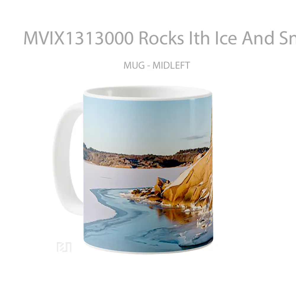Mug Rocks Ith Ice And Snow Gelas Pemandangan Alam - All-side / Desain