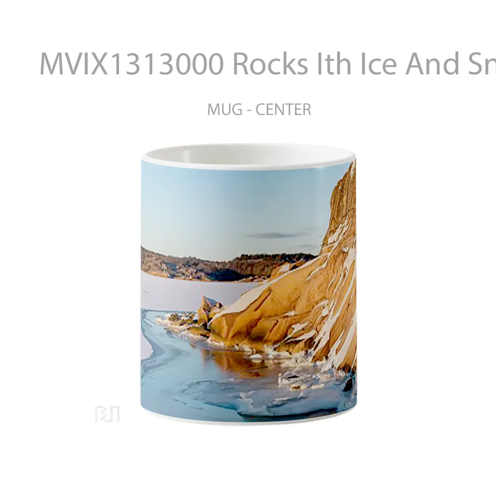 Mug Rocks Ith Ice And Snow Gelas Pemandangan Alam