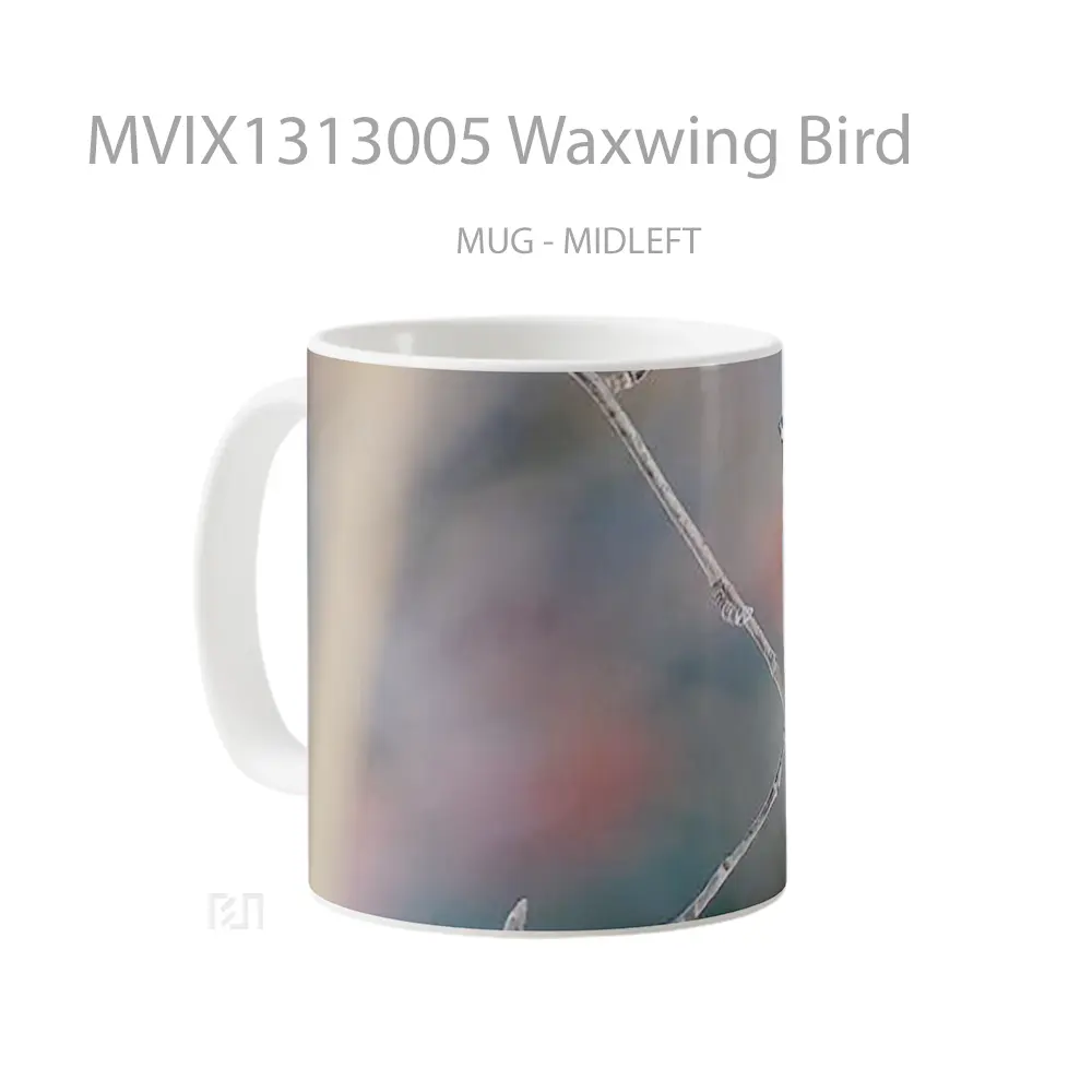 Mug Waxwing Bird Gelas Hewan Lucu - All-side / Desain