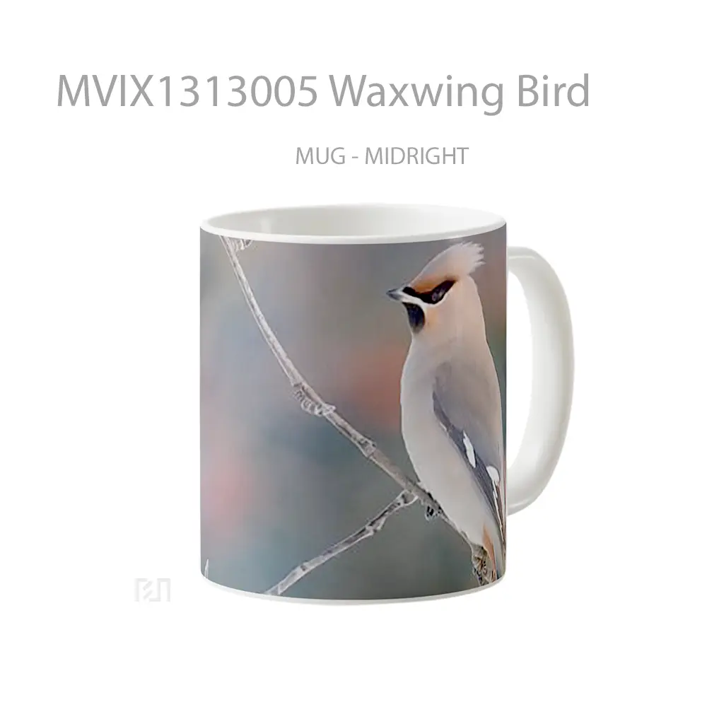 Mug Waxwing Bird Gelas Hewan Lucu - All-side / Desain