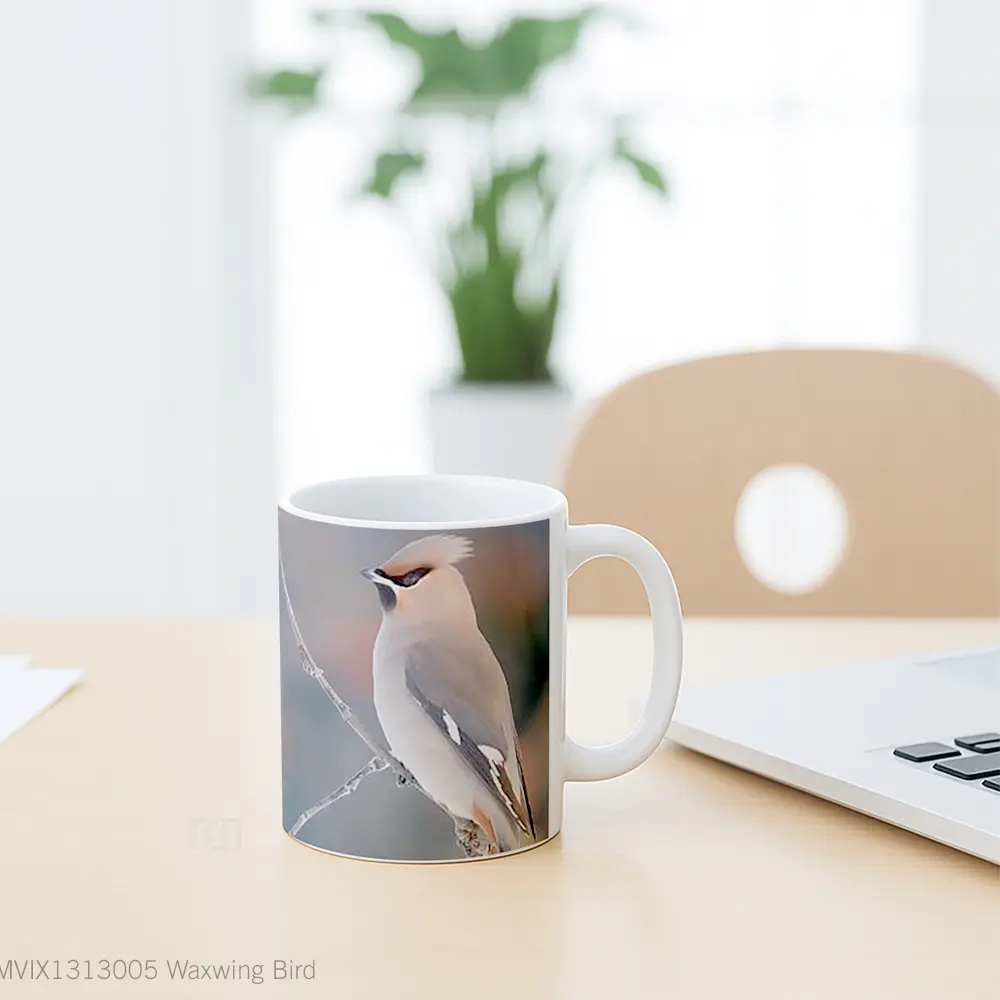 Mug Waxwing Bird Gelas Hewan Lucu - All-side / Desain