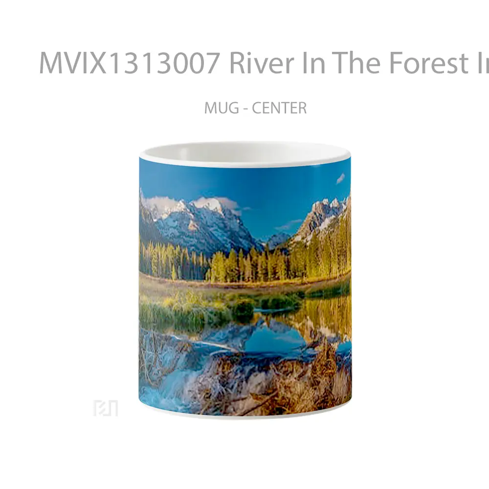 Mug River In The Forest In Idaho United States Gelas Pemandangan Alam