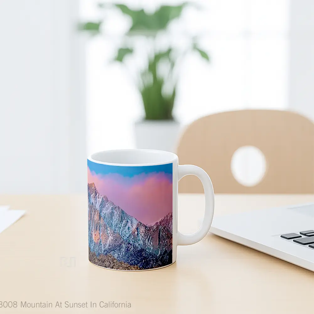 Mug Mountain At Sunset In California Gelas Pemandangan Alam - All-side / Desain