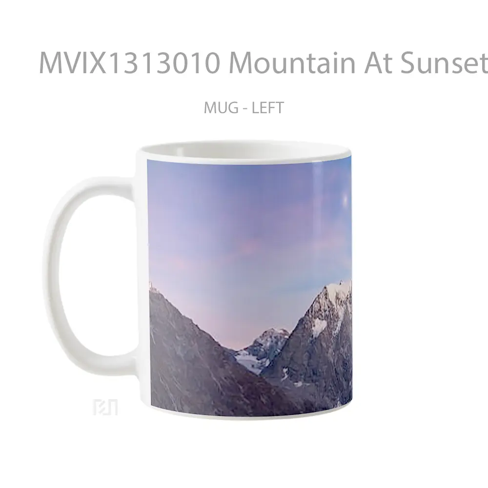 Mug Mountain At Sunset With A Star In The Sky Gelas Pemandangan Alam - All-side / Desain