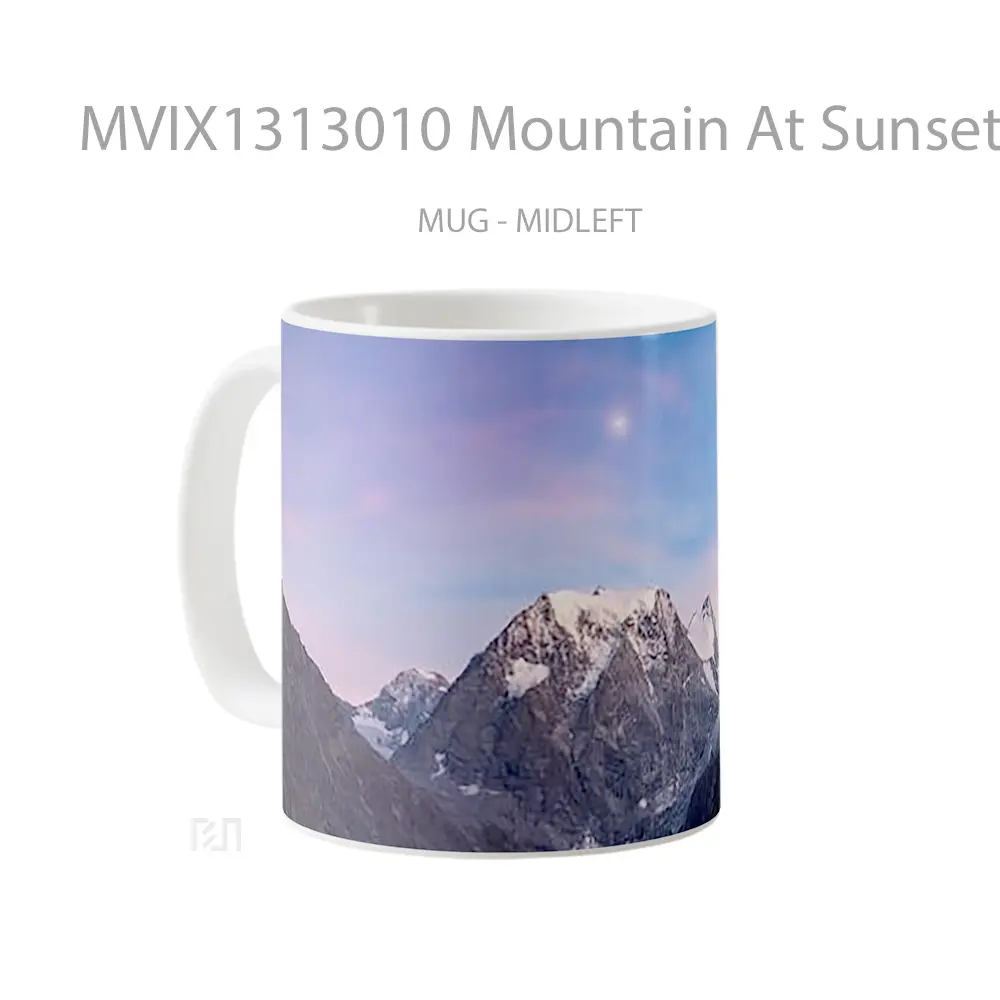 Mug Mountain At Sunset With A Star In The Sky Gelas Pemandangan Alam - All-side / Desain