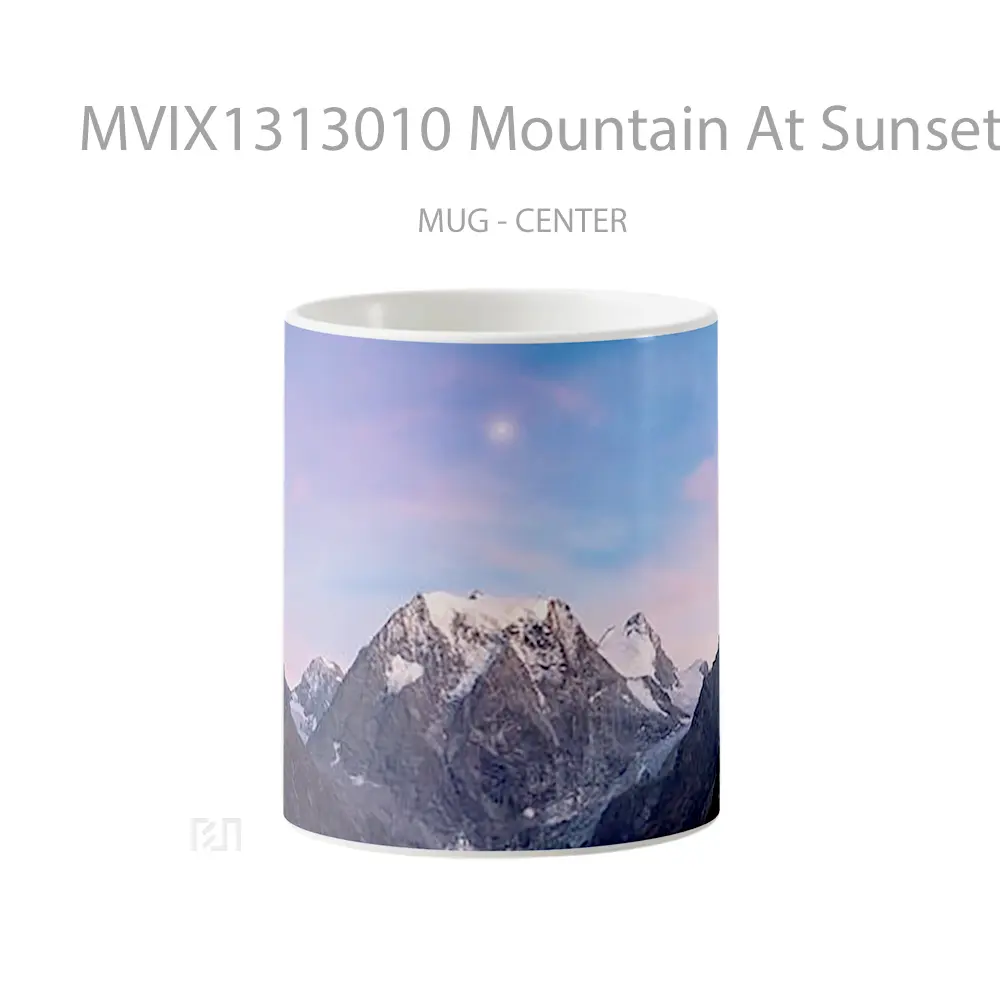 Mug Mountain At Sunset With A Star In The Sky Gelas Pemandangan Alam