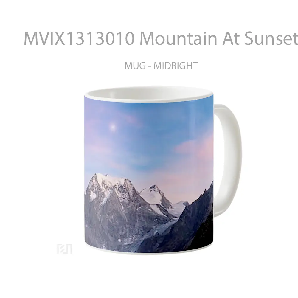 Mug Mountain At Sunset With A Star In The Sky Gelas Pemandangan Alam - All-side / Desain