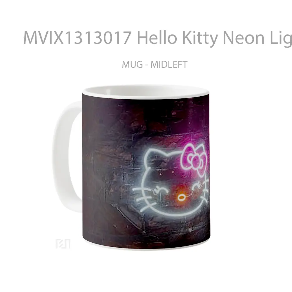 Mug Hello Kitty Neon Lights Gelas Keramik Unik - All-side / Desain