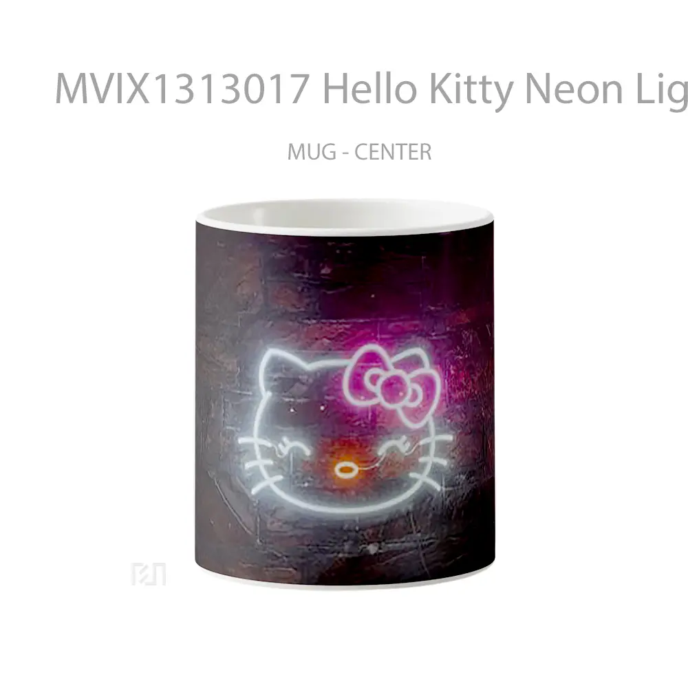 Mug Hello Kitty Neon Lights Gelas Keramik Unik