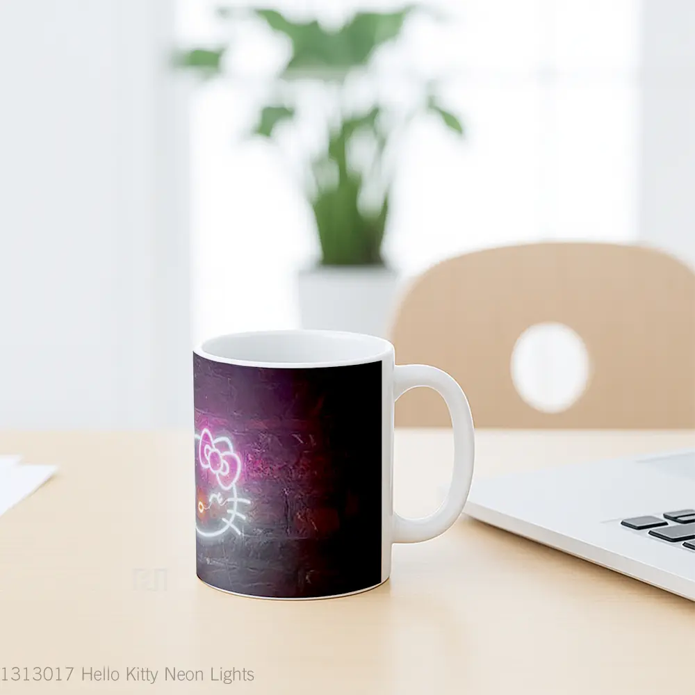 Mug Hello Kitty Neon Lights Gelas Keramik Unik - All-side / Desain