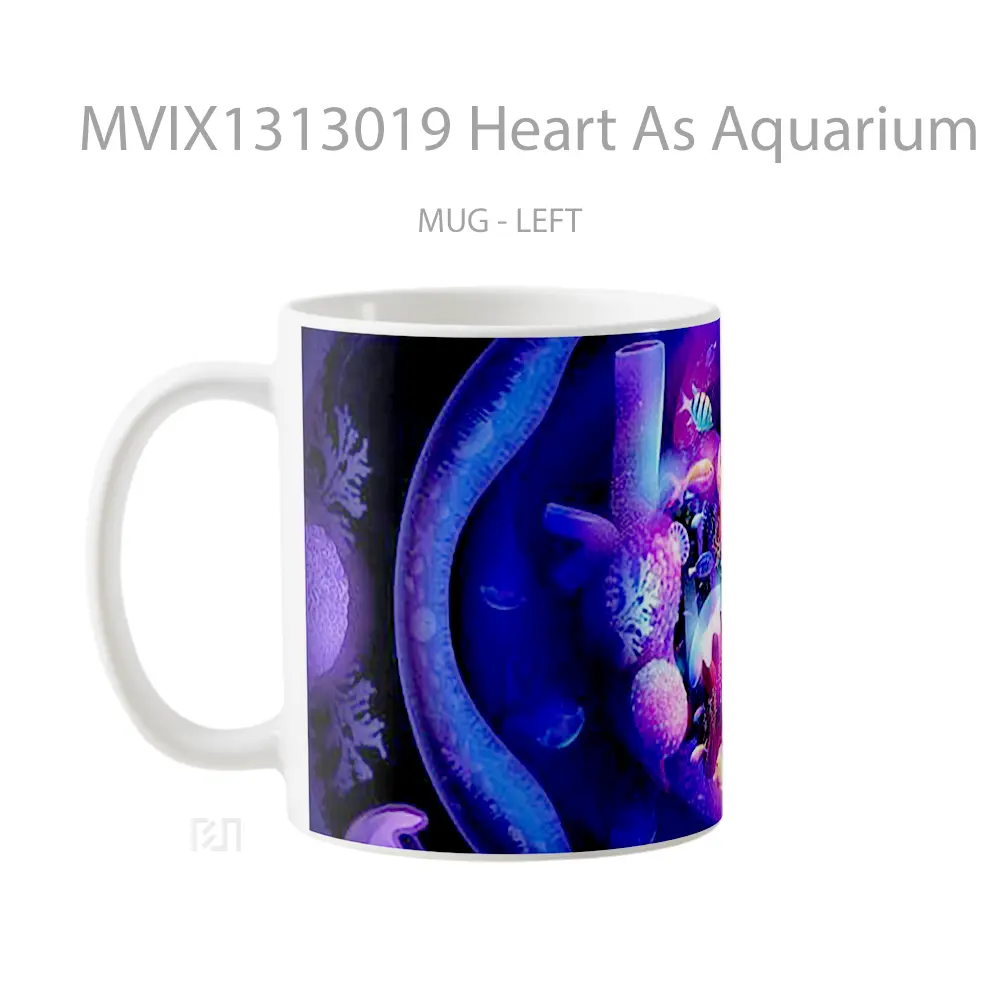 Mug Heart As Aquarium Gelas Keramik Unik - All-side / Desain