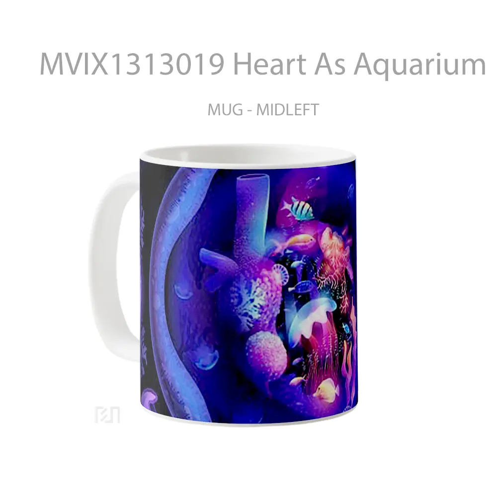 Mug Heart As Aquarium Gelas Keramik Unik - All-side / Desain