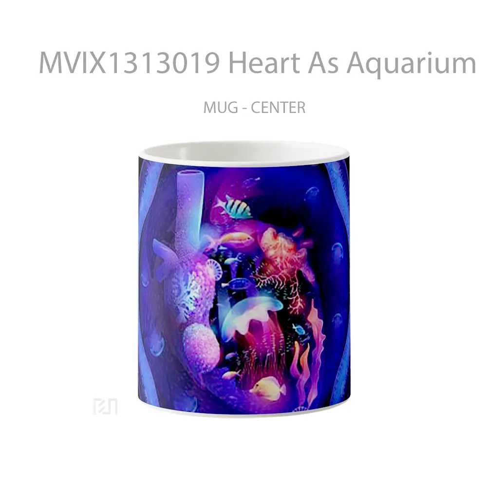 Mug Heart As Aquarium Gelas Keramik Unik