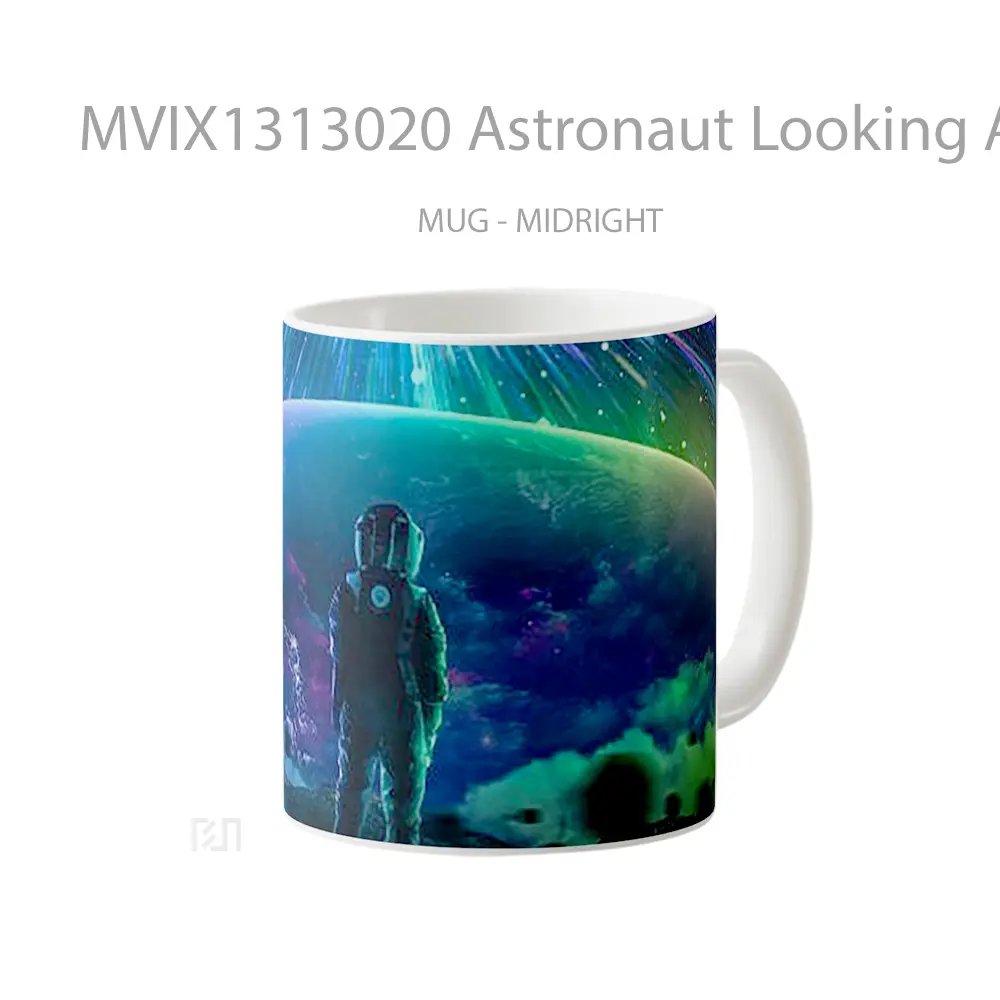 Mug Astronaut Looking At The Sky Gelas Pemandangan Alam - All-side / Desain