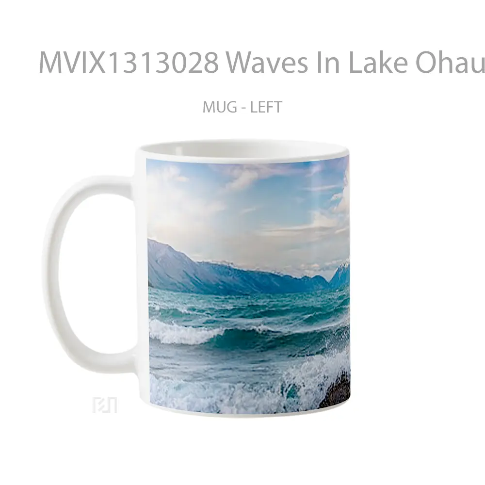 Mug Waves In Lake Ohau In New Zeland Gelas Pemandangan Alam - All-side / Desain