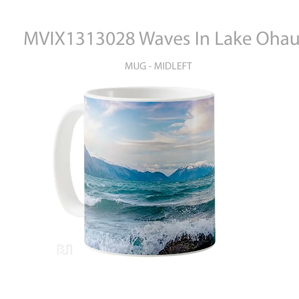 Mug Waves In Lake Ohau In New Zeland Gelas Pemandangan Alam - All-side / Desain