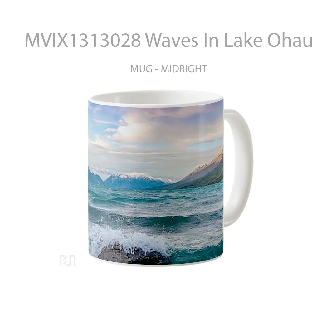 Mug Waves In Lake Ohau In New Zeland Gelas Pemandangan Alam - All-side / Desain