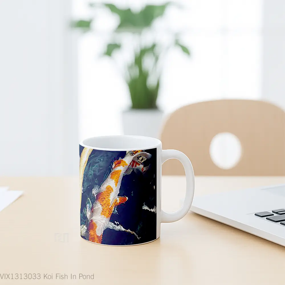 Mug Koi Fish In Pond Gelas Hewan Lucu - All-side / Desain