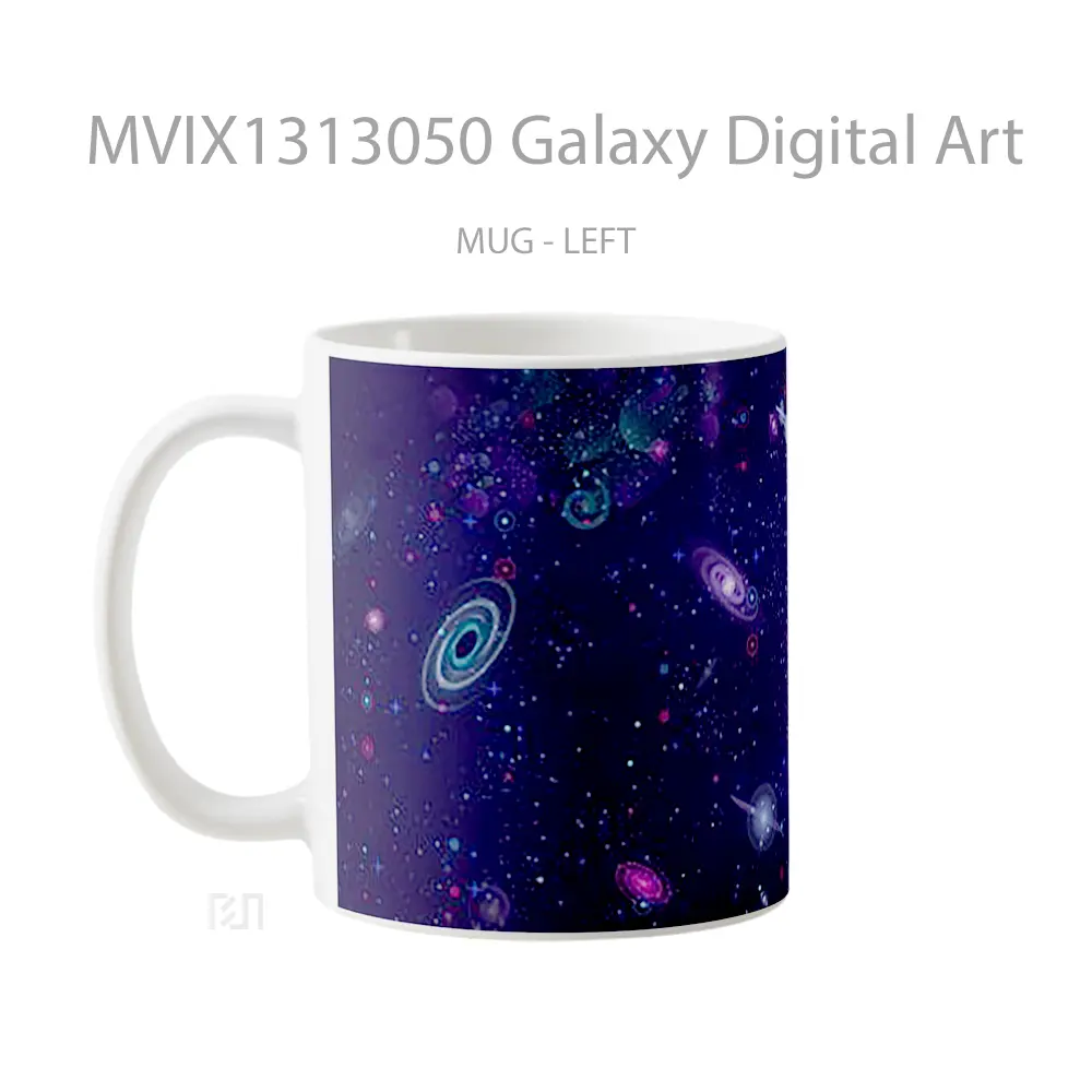Mug Galaxy Digital Art Gelas Seni Modern - All-side / Desain