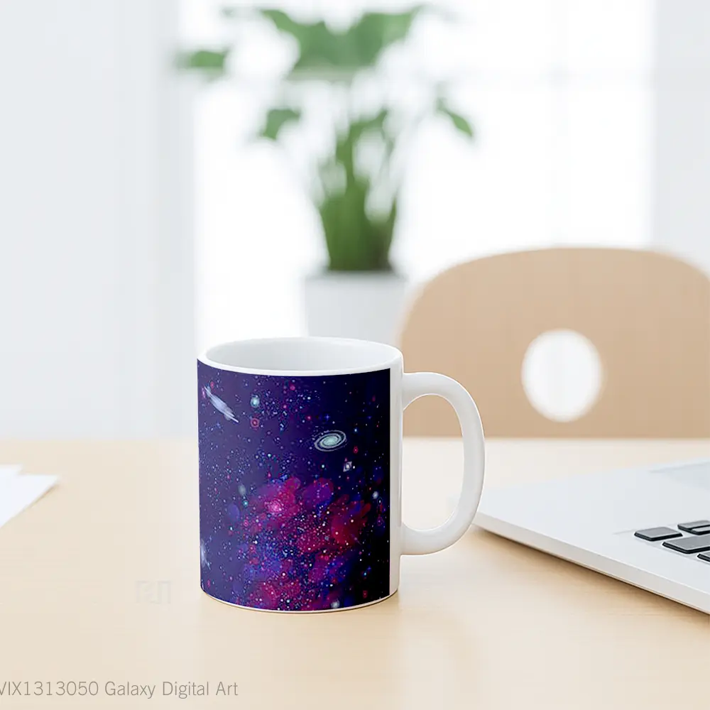 Mug Galaxy Digital Art Gelas Seni Modern - All-side / Desain