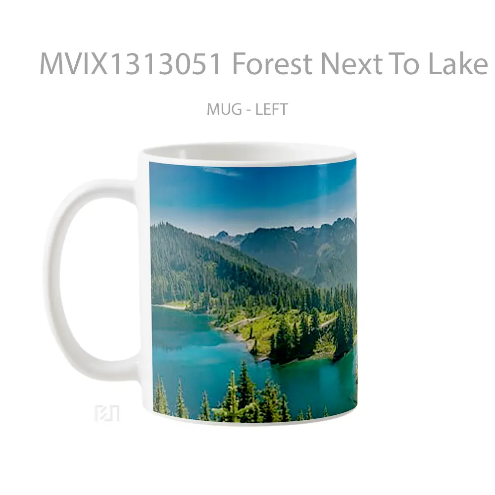 Mug Forest Next To Lake Gelas Pemandangan Alam - All-side / Desain