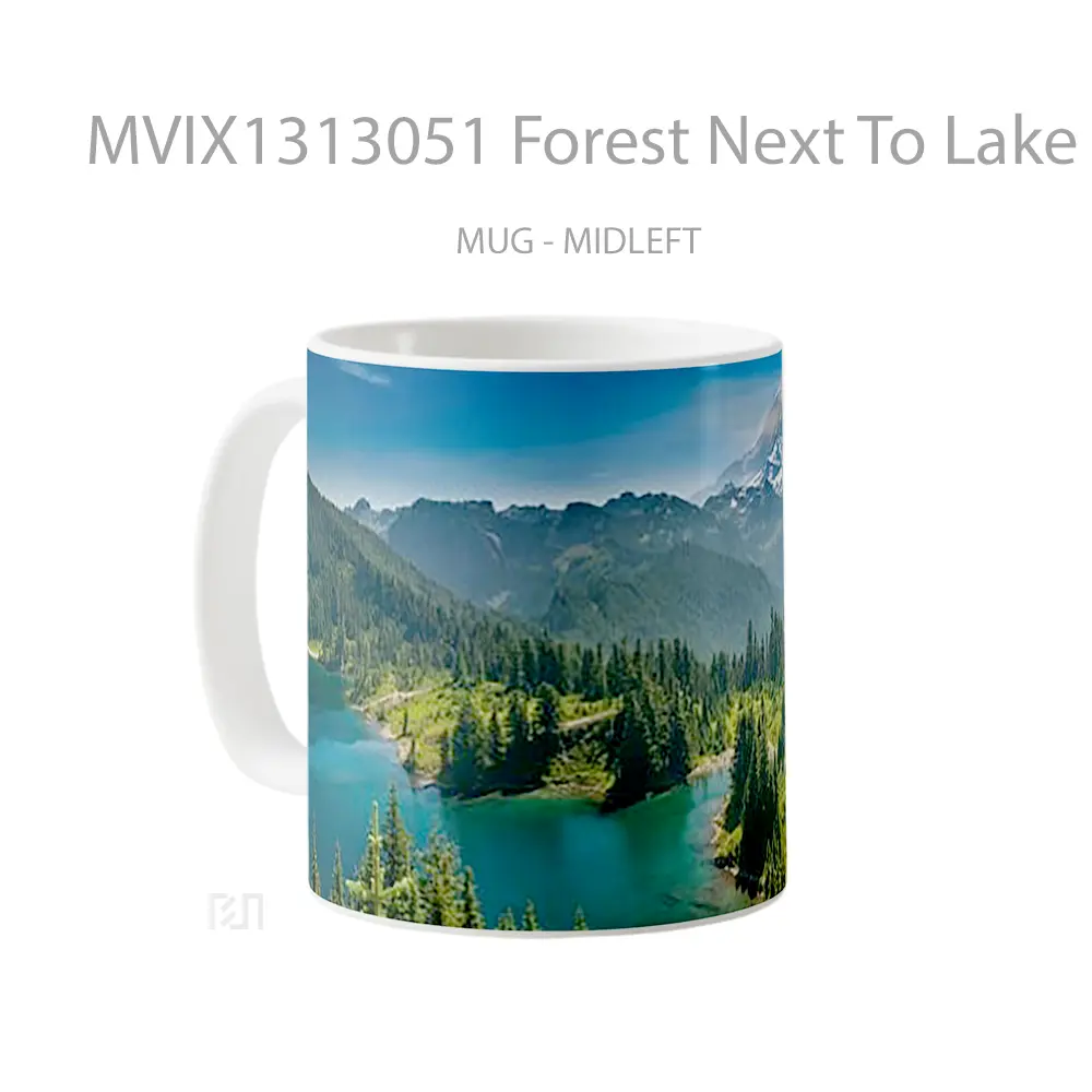 Mug Forest Next To Lake Gelas Pemandangan Alam - All-side / Desain