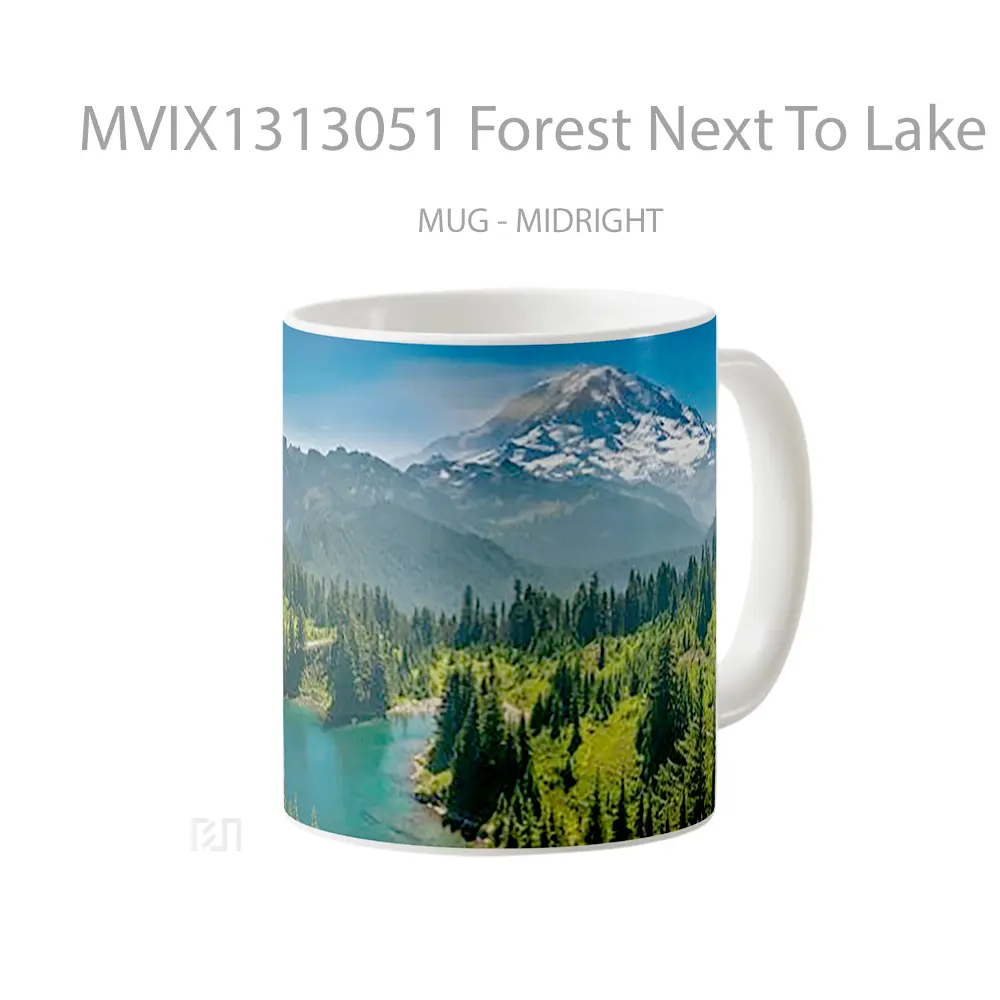 Mug Forest Next To Lake Gelas Pemandangan Alam - All-side / Desain