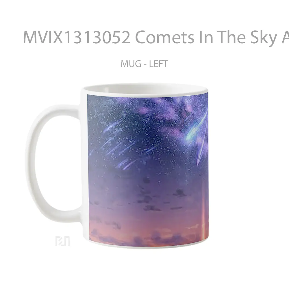 Mug Comets In The Sky Anime Style Cangkir Anime - All-side / Desain