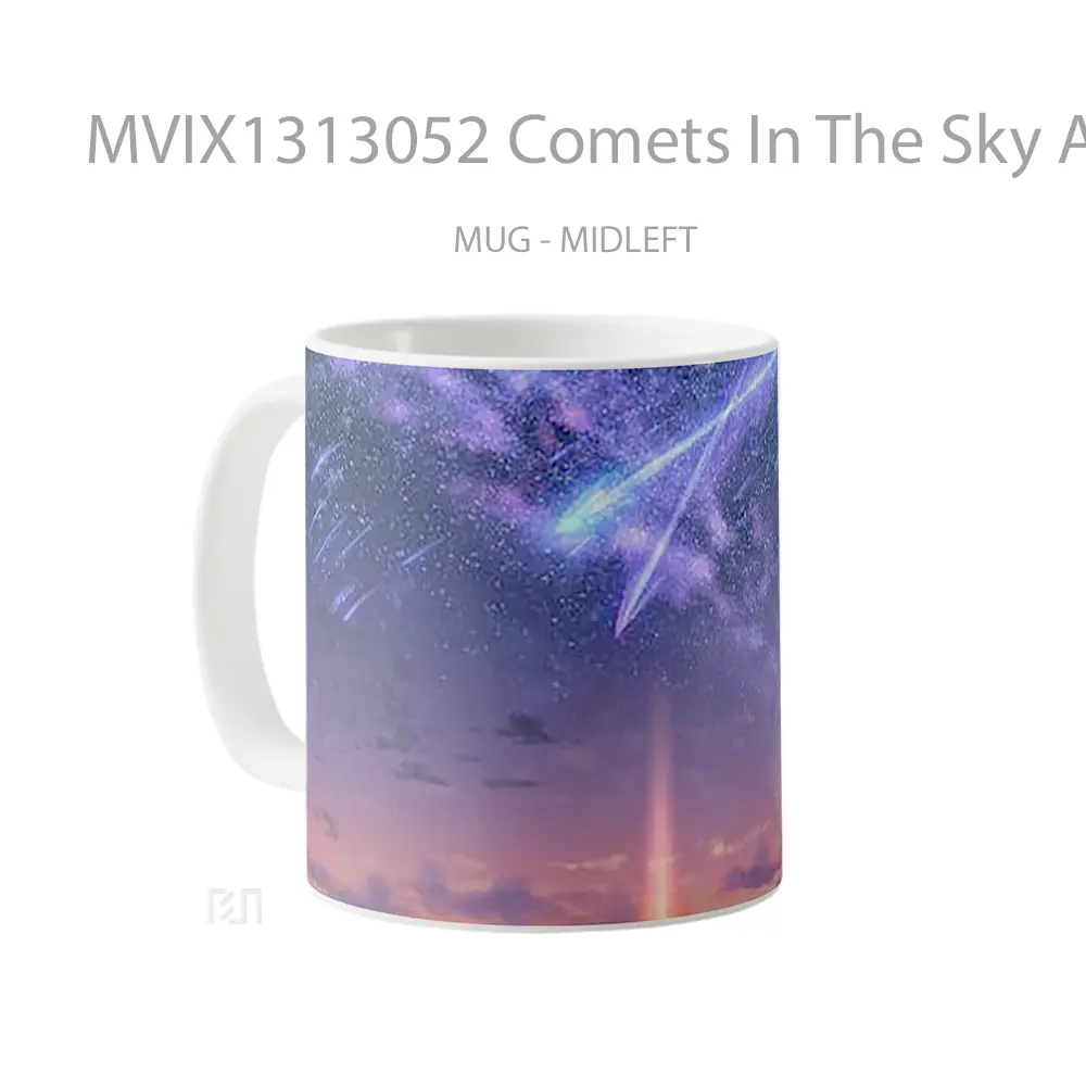 Mug Comets In The Sky Anime Style Cangkir Anime - All-side / Desain