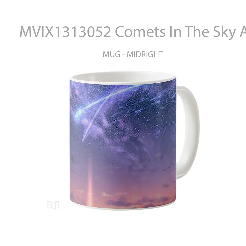 Mug Comets In The Sky Anime Style Cangkir Anime - All-side / Desain