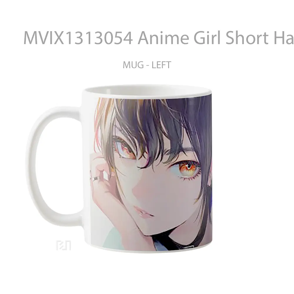 Mug Anime Girl Short Hair Cangkir Anime - All-side / Desain