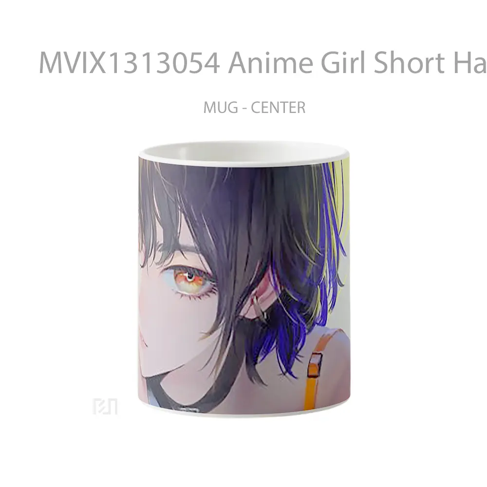 Mug Anime Girl Short Hair Cangkir Anime