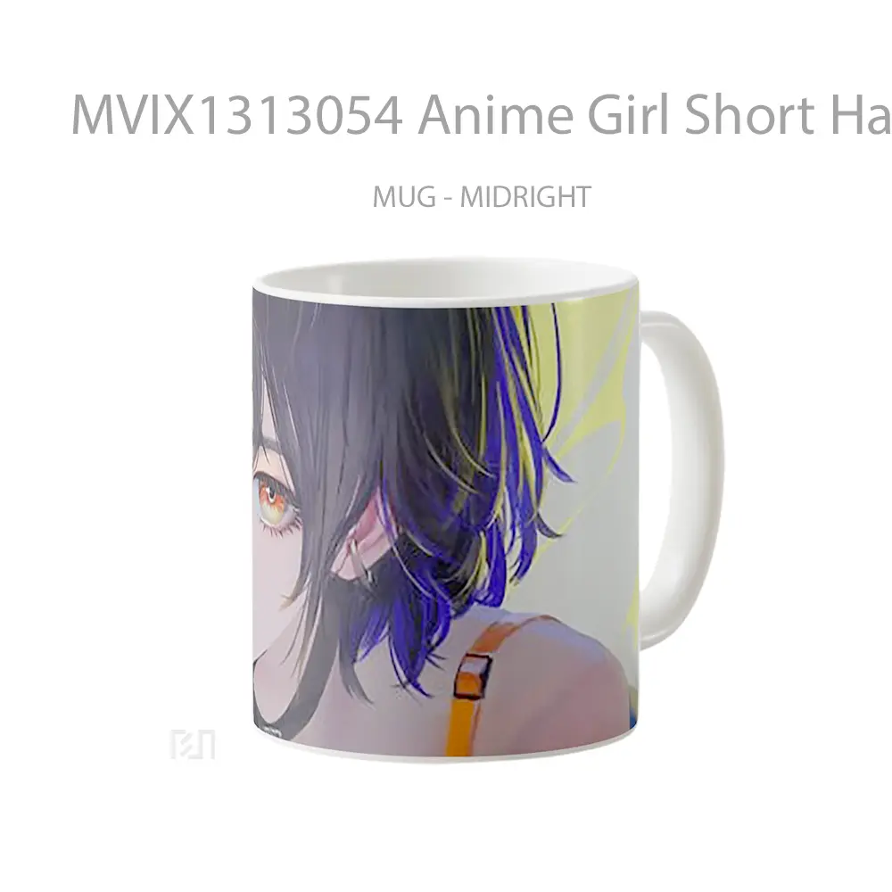 Mug Anime Girl Short Hair Cangkir Anime - All-side / Desain