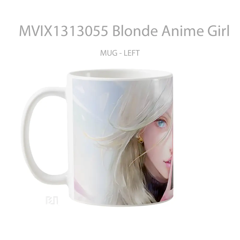 Mug Blonde Anime Girl Cangkir Anime - All-side / Desain