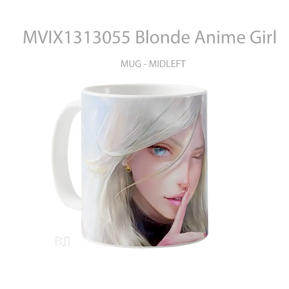 Mug Blonde Anime Girl Cangkir Anime - All-side / Desain