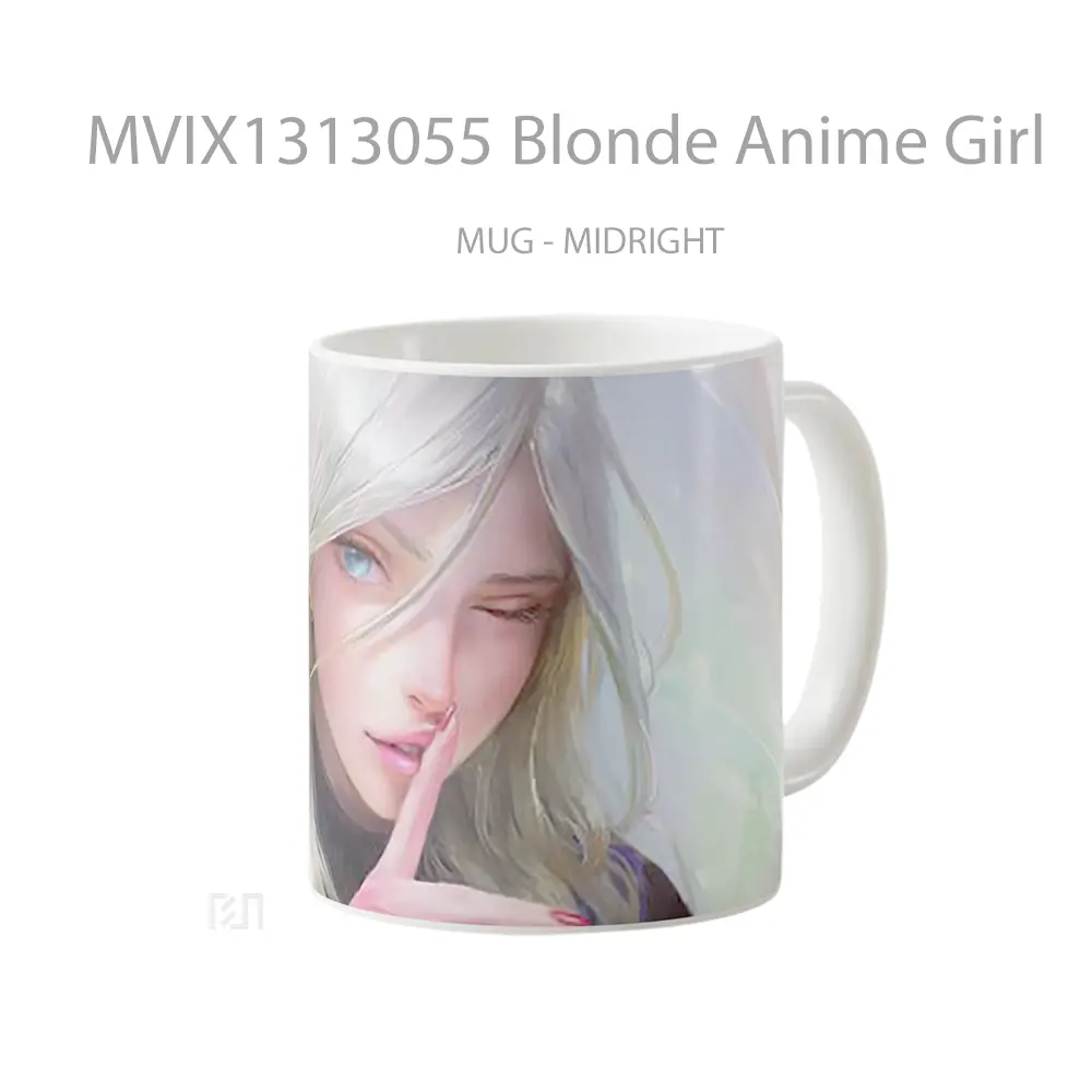 Mug Blonde Anime Girl Cangkir Anime - All-side / Desain