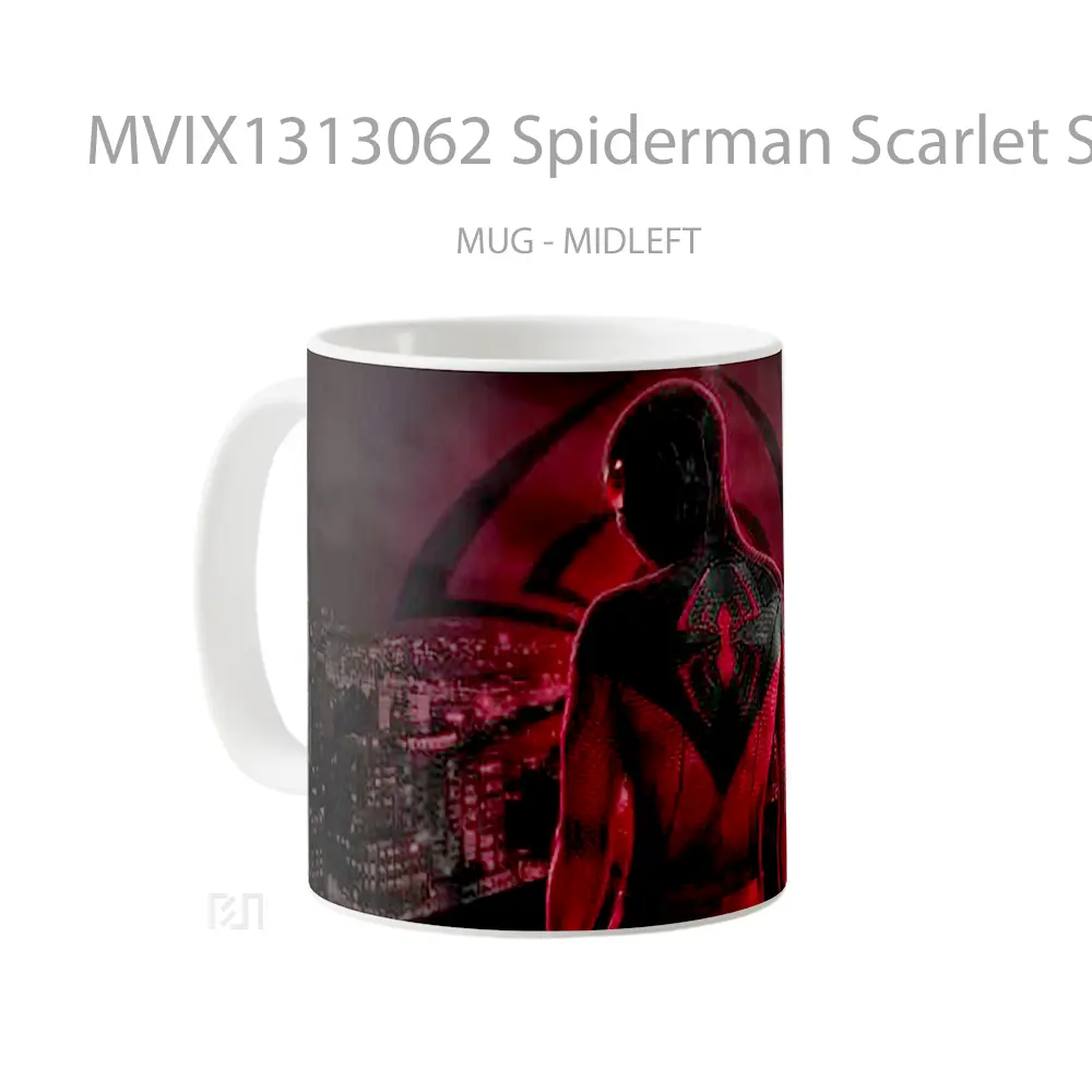 Mug Spiderman Scarlet Suit Gelas Superhero - All-side / Desain