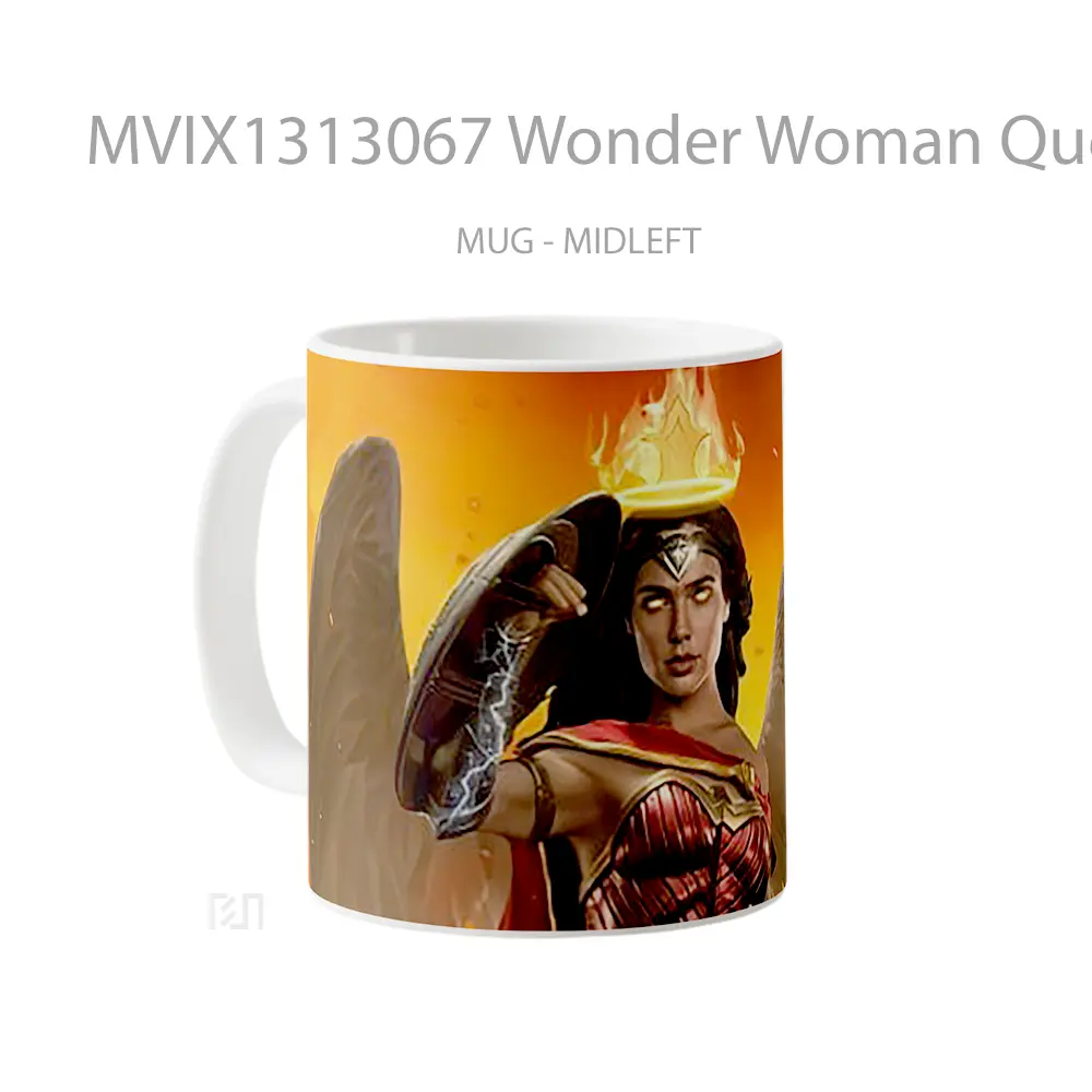 Mug Wonder Woman Queen Of Fire Gelas Superhero - All-side / Desain