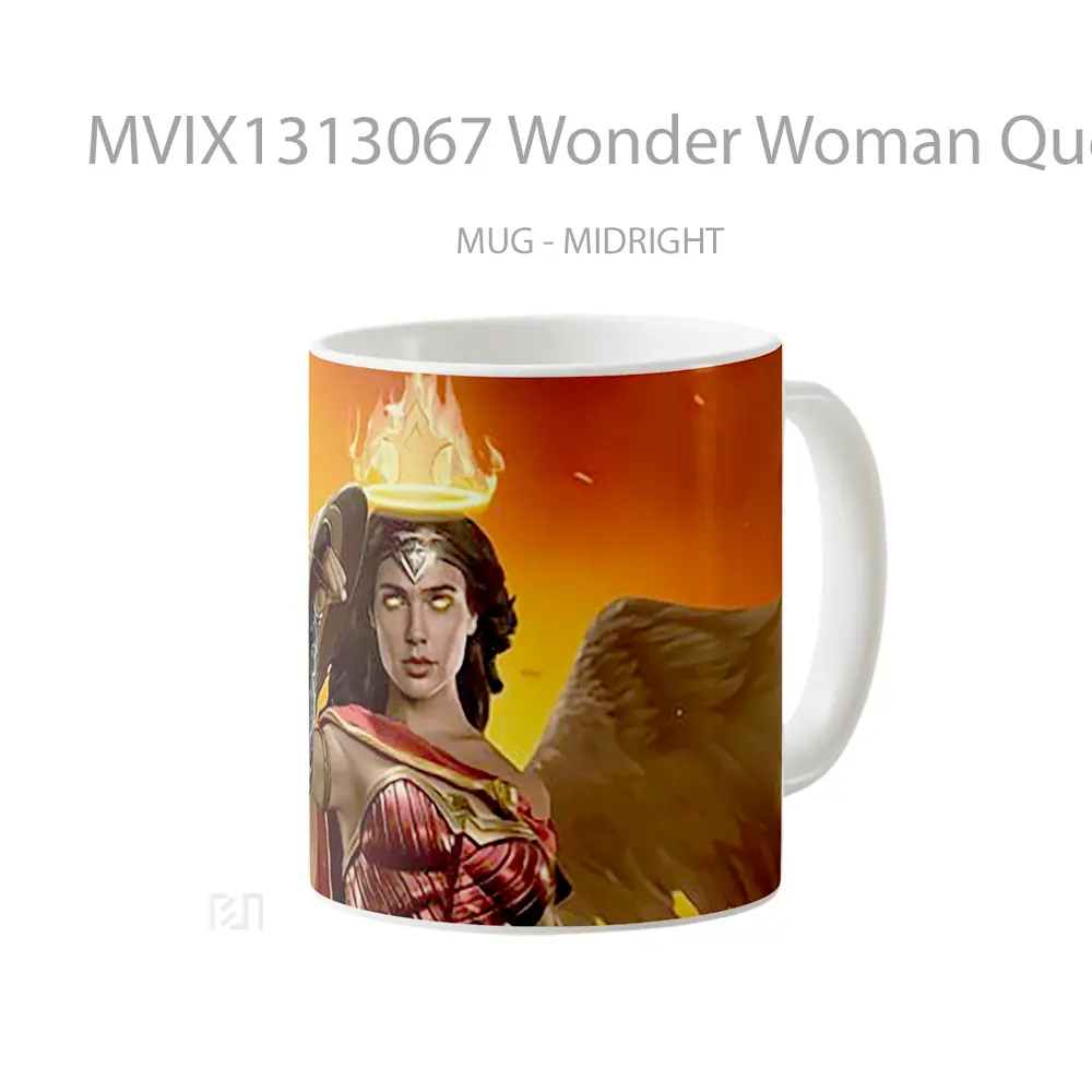 Mug Wonder Woman Queen Of Fire Gelas Superhero - All-side / Desain