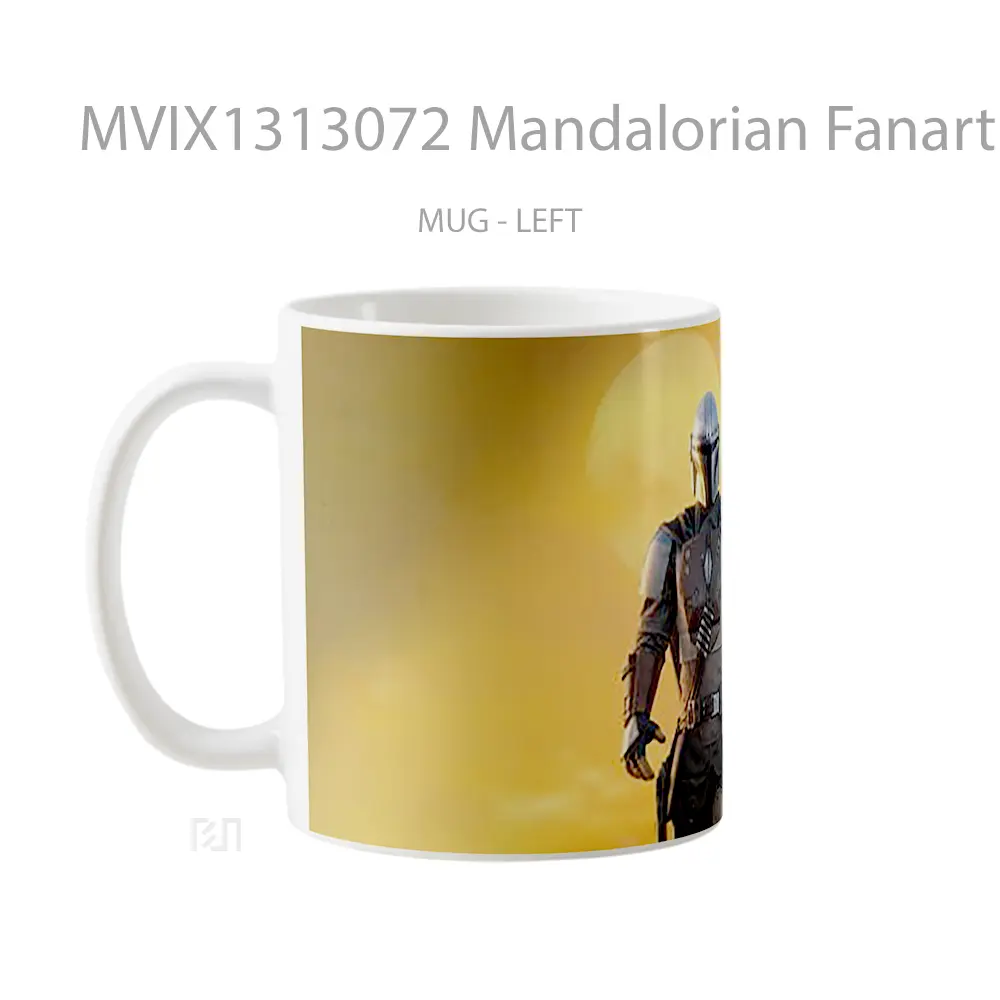 Mug Mandalorian Fanart Gelas Star Wars - All-side / Desain