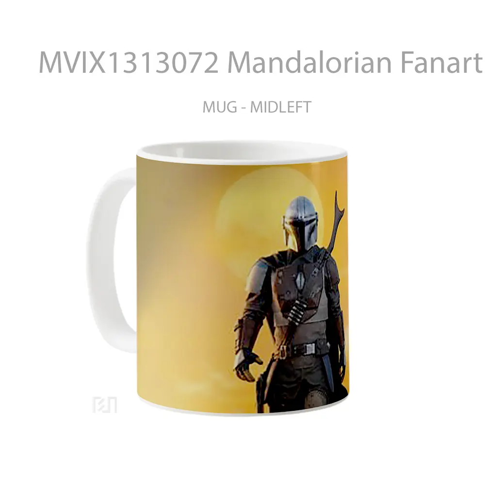 Mug Mandalorian Fanart Gelas Star Wars - All-side / Desain