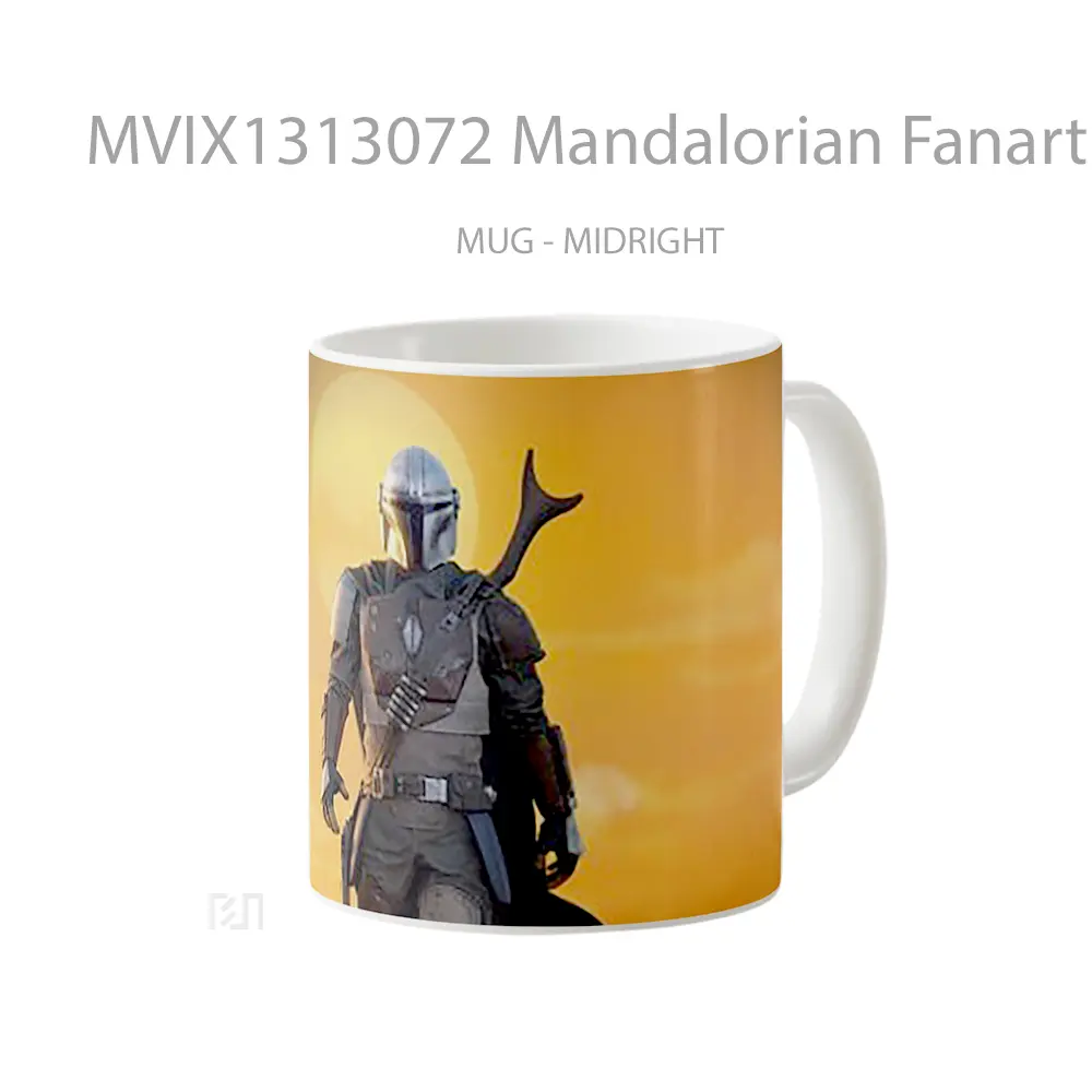 Mug Mandalorian Fanart Gelas Star Wars - All-side / Desain