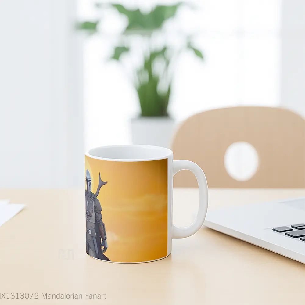 Mug Mandalorian Fanart Gelas Star Wars - All-side / Desain