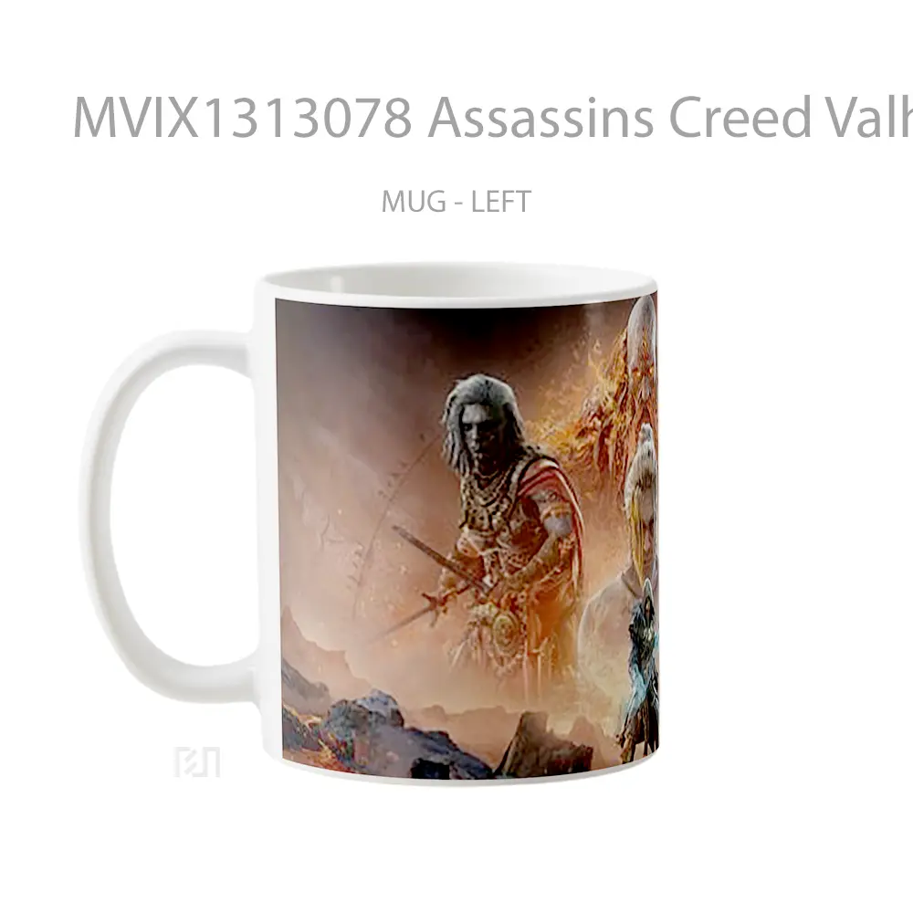 Mug Assassins Creed Valhalla Dawn Of Ragnarok Cangkir Gamer - All-side / Desain