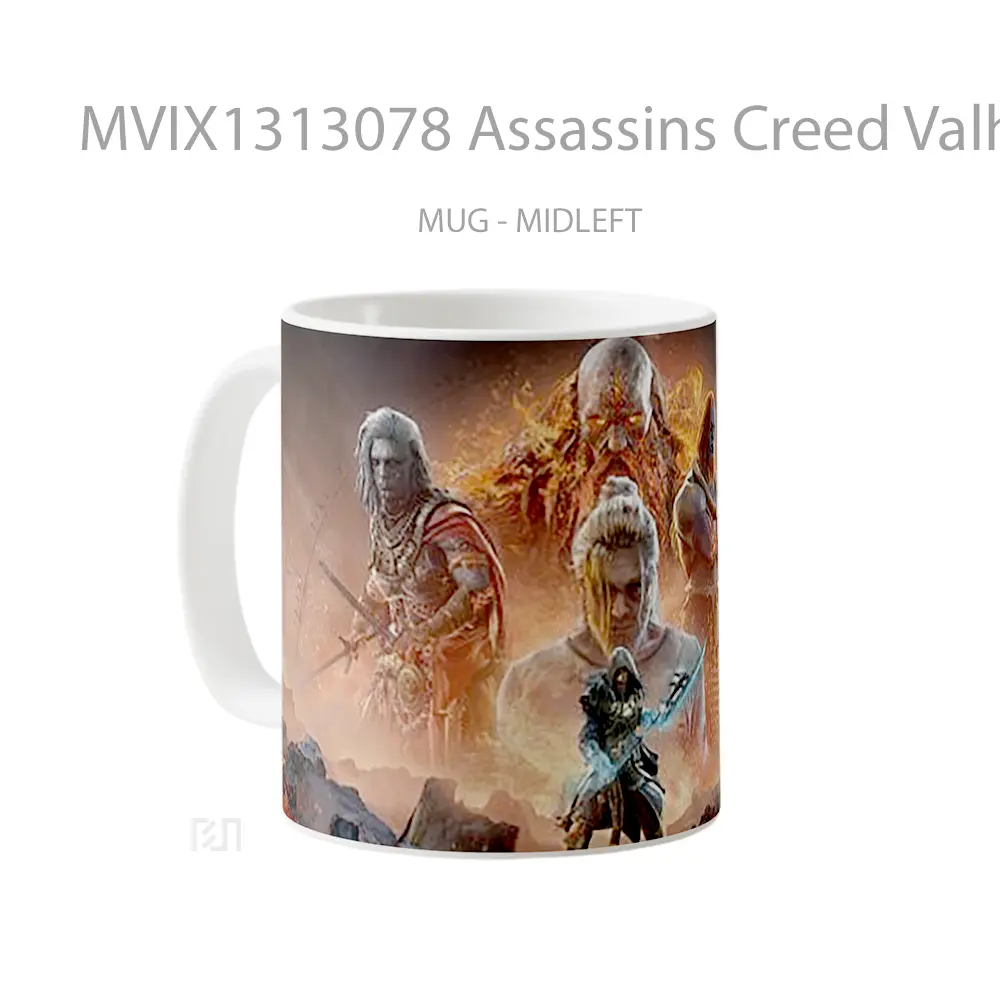 Mug Assassins Creed Valhalla Dawn Of Ragnarok Cangkir Gamer - All-side / Desain