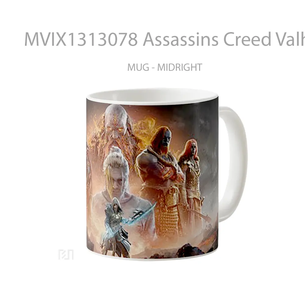 Mug Assassins Creed Valhalla Dawn Of Ragnarok Cangkir Gamer - All-side / Desain