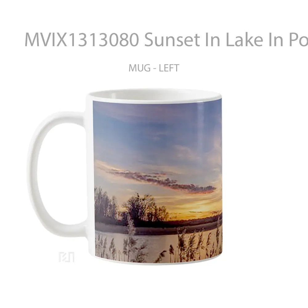 Mug Sunset In Lake In Poland Gelas Pemandangan Alam - All-side / Desain